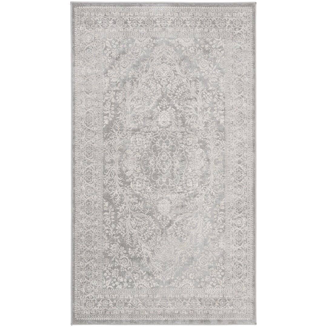 Hill Floral Power Loom Light Gray/Cream Rug Ophelia Rug Size: Rectangle 5'1" X 7'6"