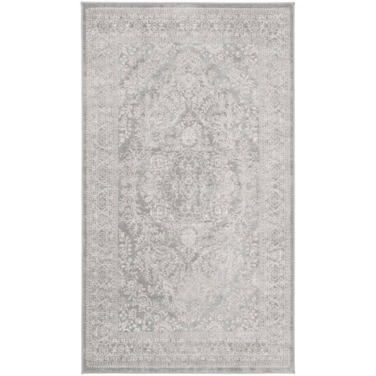 Hill Floral Power Loom Light Gray/Cream Rug Ophelia Rug Size: Rectangle 5'1" X 7'6"