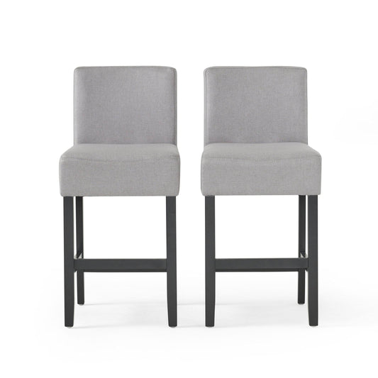 House Lopez Fabric Counter Stool In Light Gray (Set Of 2)