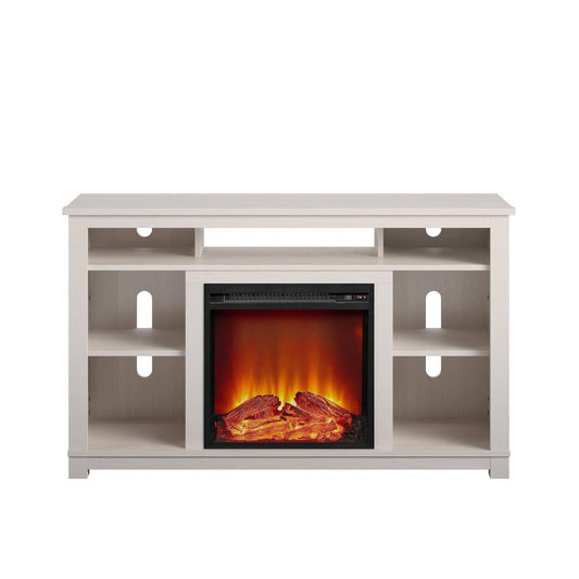 Home Edgewood Fireplace Tv Stand Up To 55" In Ivory Pine