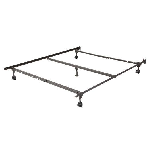 Home Insta-Lock Bed Frame With Wheels, Size: Queen