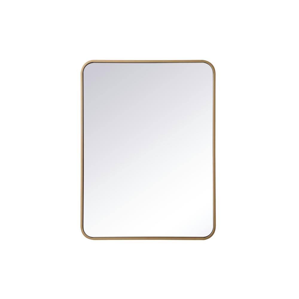 Home 36 In. H X 30 In. W White Modern Soft Corner Rectangular Wall Mirror
