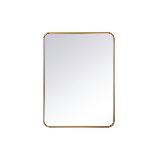Home 36 In. H X 30 In. W White Modern Soft Corner Rectangular Wall Mirror