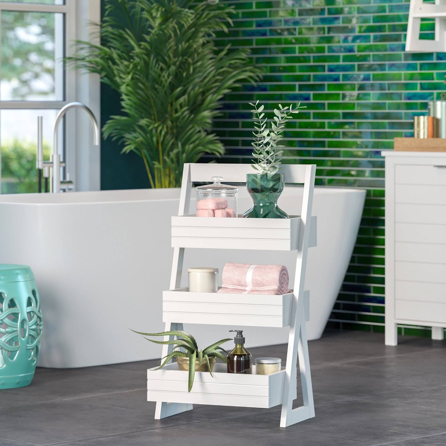 Home 3 Shelf Storage Caddy, White