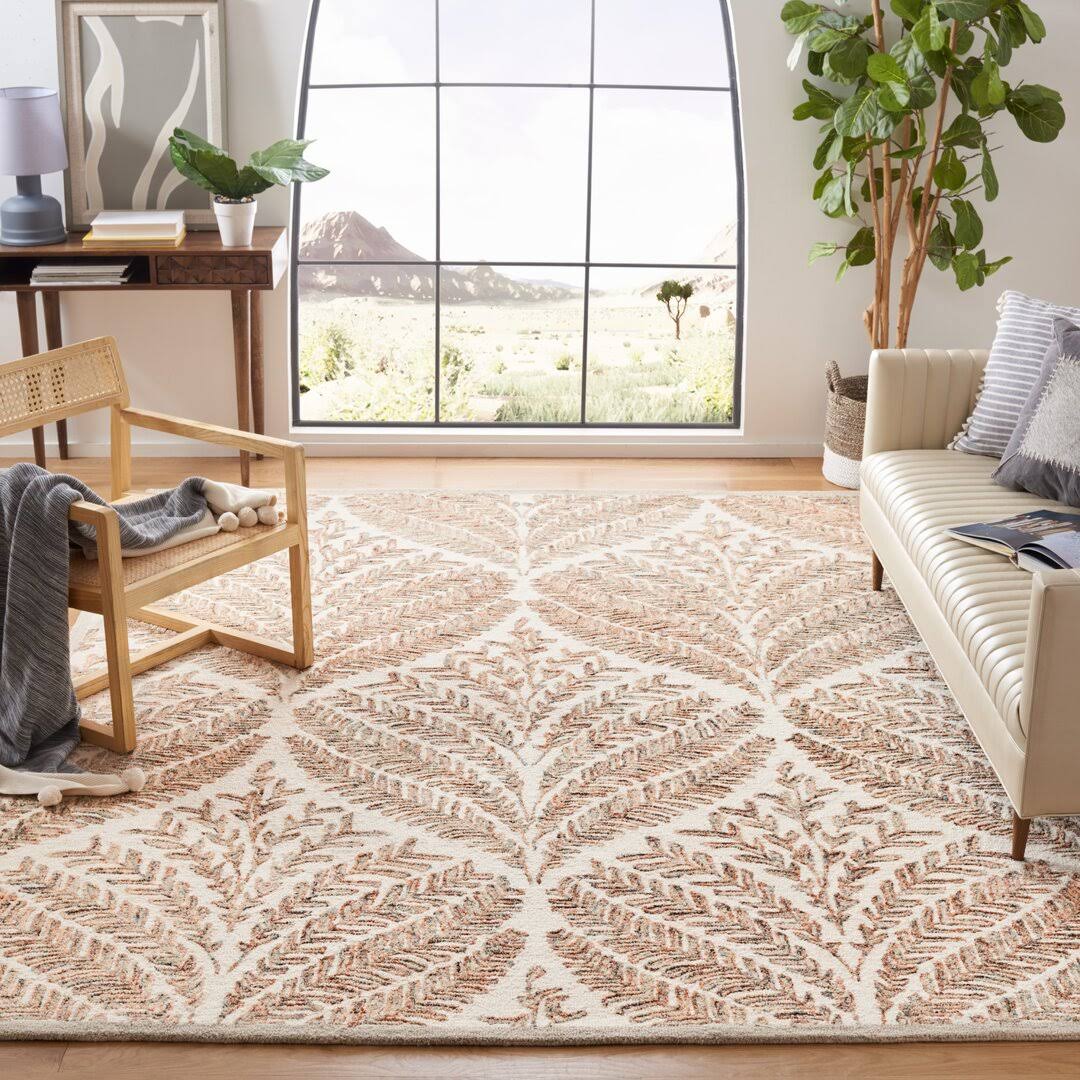 Ikat Handmade Tufted Wool Ivory/Brown Area Rug Rug Size: Runner 2'3