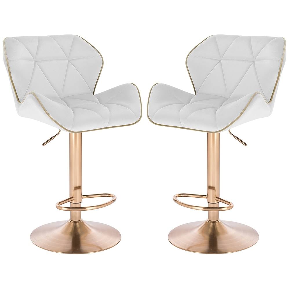 Home Luxe Spyder Contemporary Adjustable Barstool/Bar Chair With 360° Rotation (Black Base, Black/Red Piping)