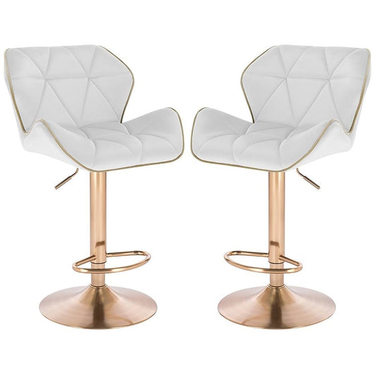 Home Luxe Spyder Contemporary Adjustable Barstool/Bar Chair With 360° Rotation (Black Base, Black/Red Piping)