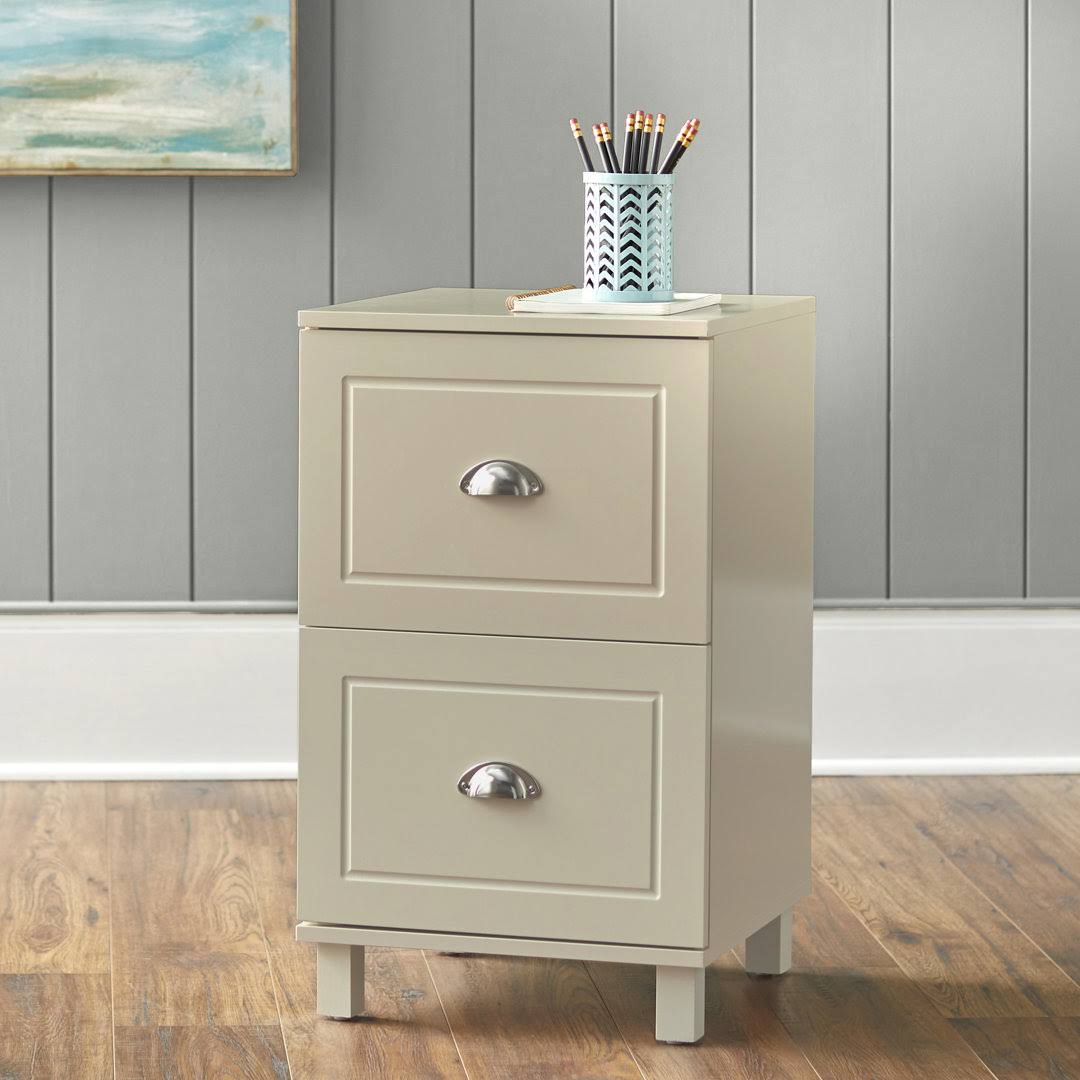 Home Orange City 2 Drawer Filing Cabinet, Antique White