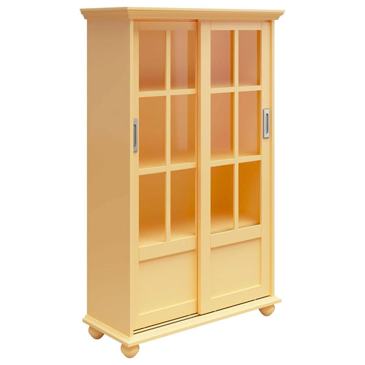 Home Aaron Lane Bookcase With Sliding Glass Doors Blue