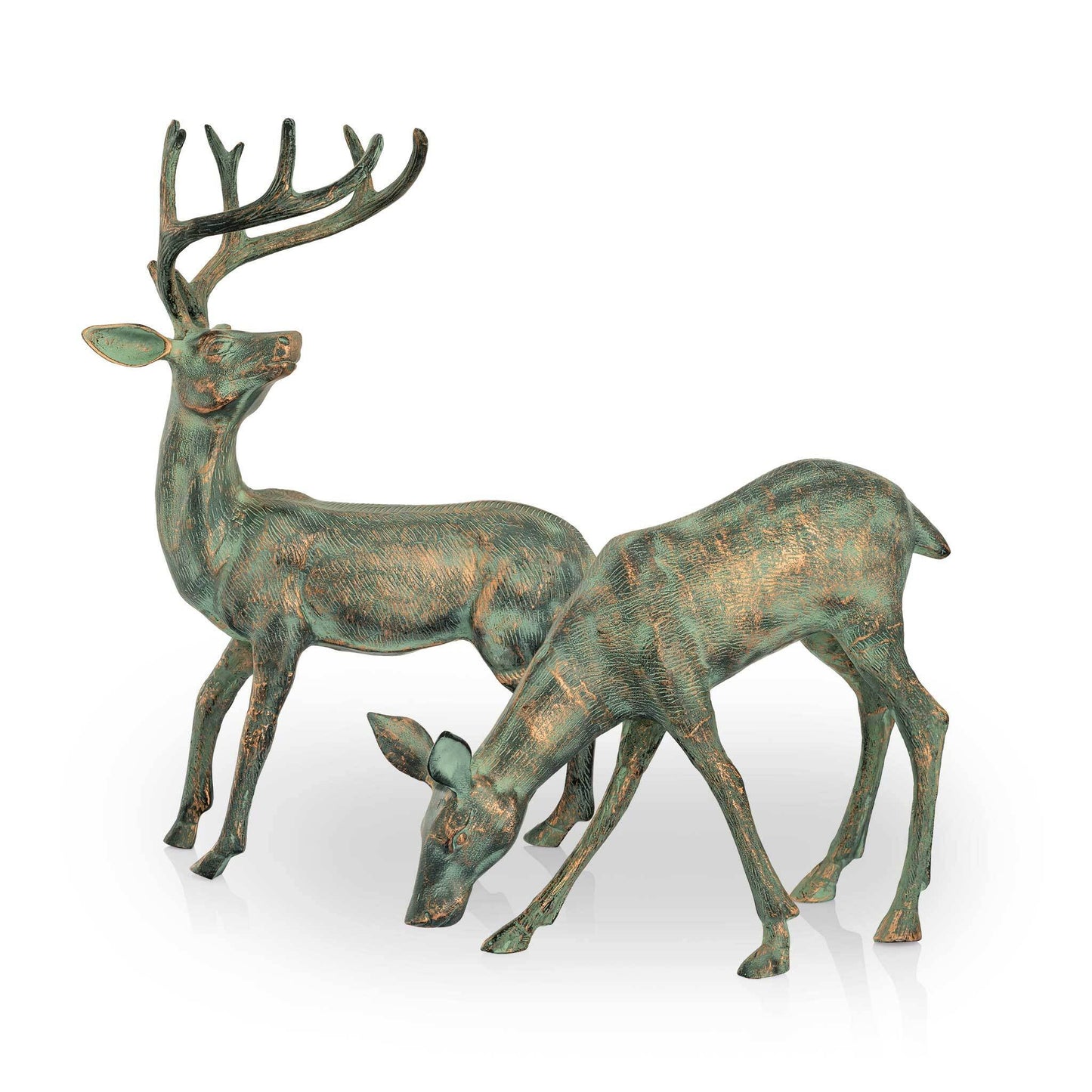 Home Garden Deer Sculpture Pair