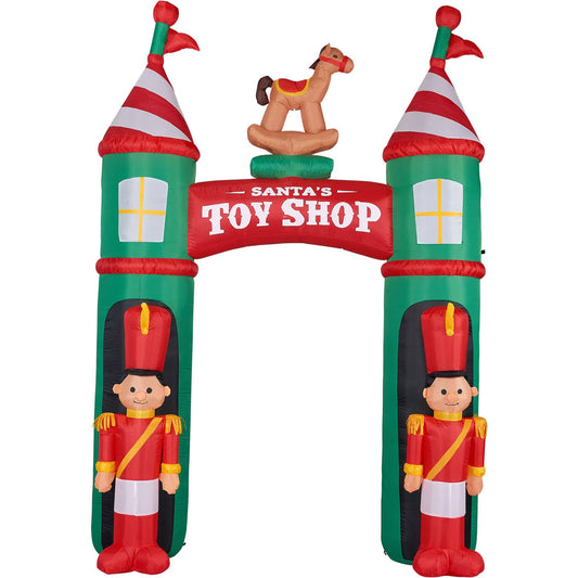 Hill Farm 10 Ft. Santa's Toy Shop Archway Inflatable With Lights