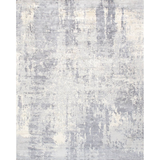 Home Mirage Collection Hand-Loomed Silk Area Rug, Size: 7' 9 Inch X 9' 9 Inch, Gray