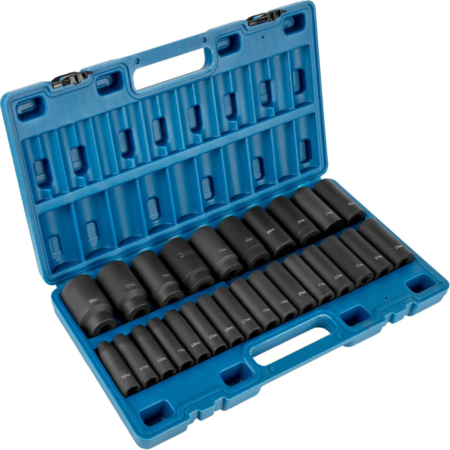 Impact Socket Set 1/2 Inches 26 Piece Impact Sockets, Deep Socket, 6-Point Sockets, Rugged Construction, Cr-V, 1/2 Inches Drive Socket Set