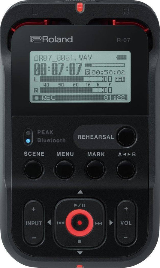 High-Resolution Handheld Audio Recorder, Black (R-07-Bk)