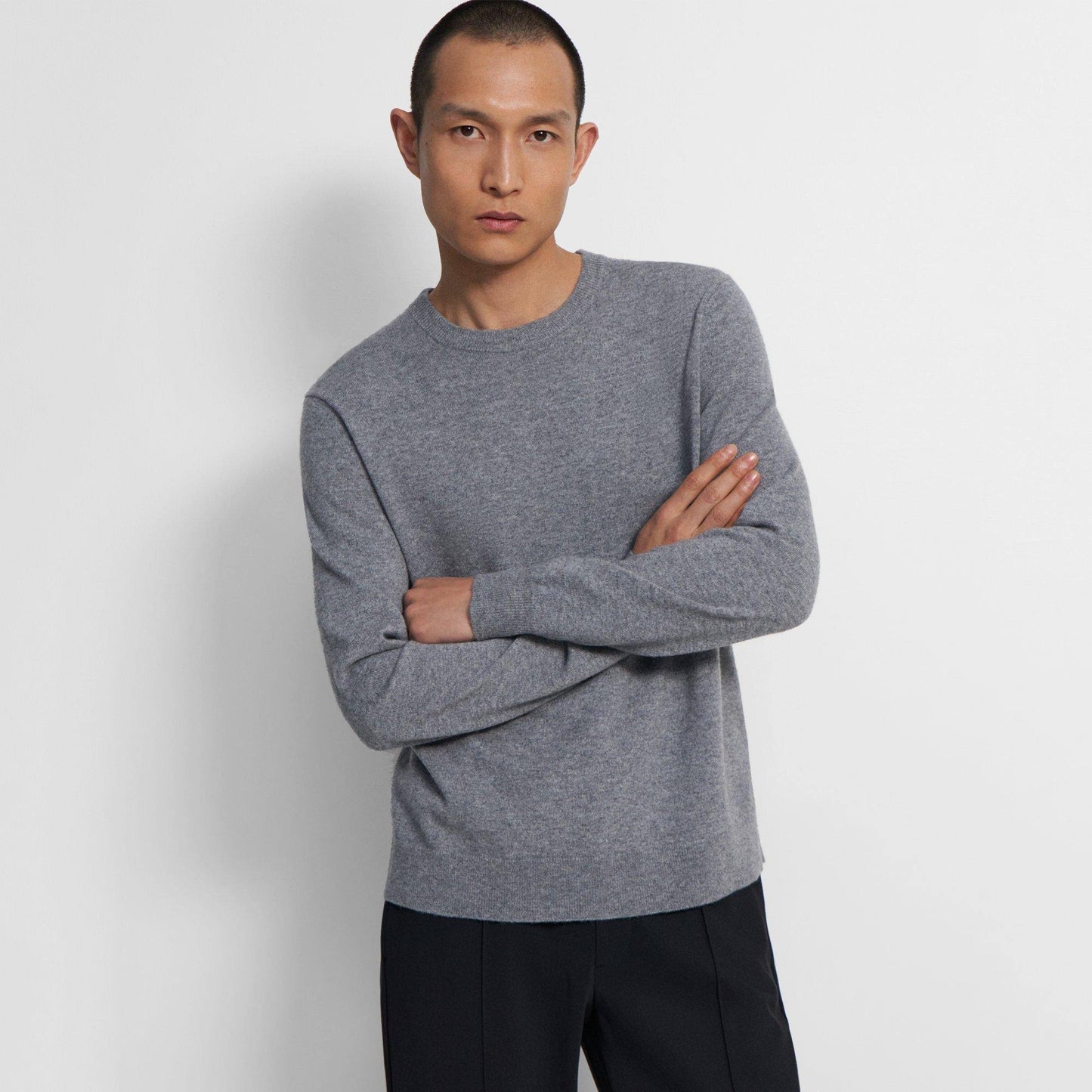 Hilles Cashmere Sweater In Medium Grey Melange - Bv6 At Nordstrom, Size Large