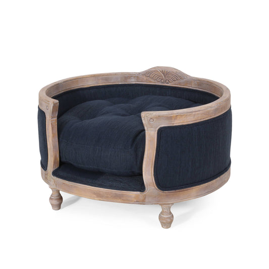 House Moreno Medium Pine Upholstered Pet Bed With Wood Frame