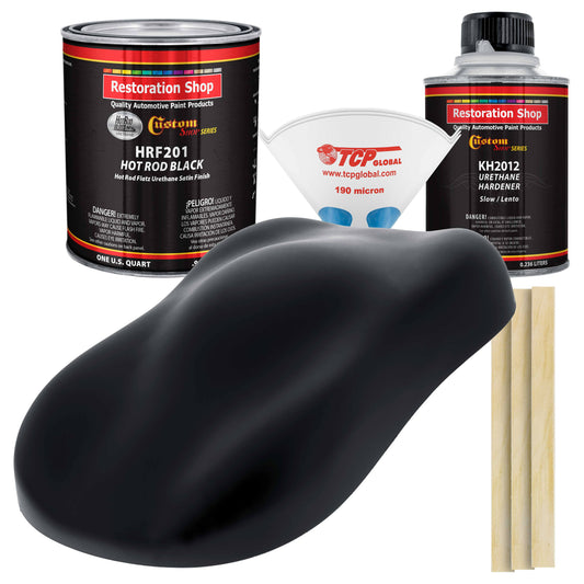 Hot Rod Black - Hot Rod Flatz Urethane Automotive Flat Matte Car Paint, 1 Gallon Kit