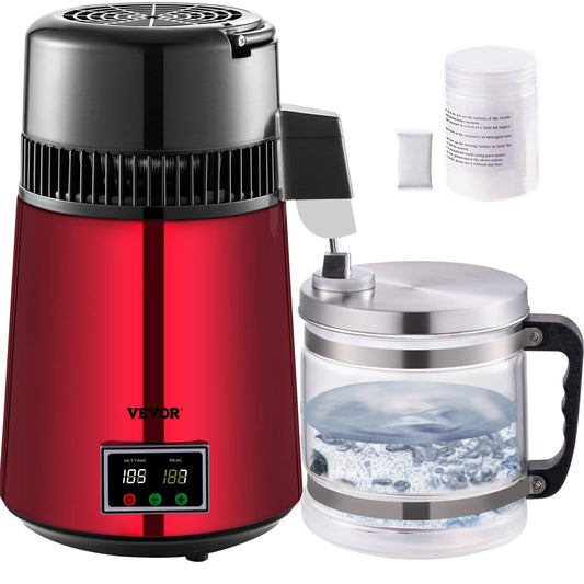 Home Water Distiller Distilled Water Maker 4l With Dual Temp Display Red