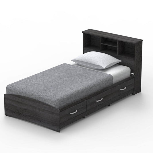 Home Products California Wooden Twin Captains Bed In Gray