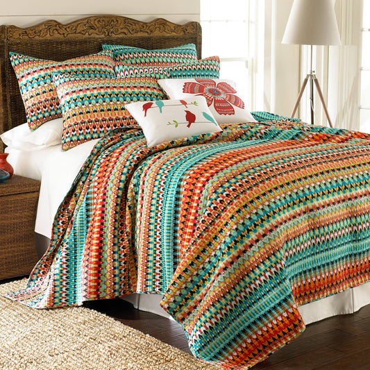 Home Corona Quilt Set - Orange - Full/Queen