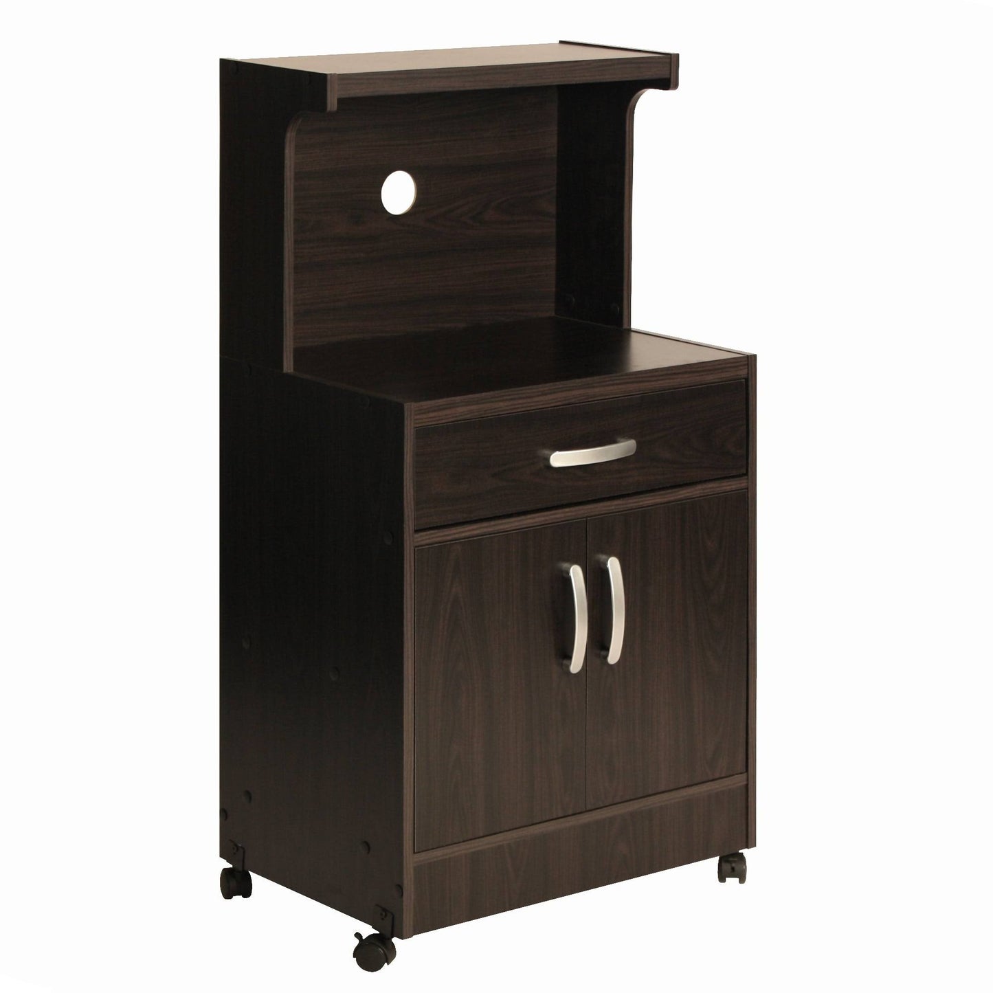 Home Products Shelby Kitchen Wooden Microwave Cart In Tobacco