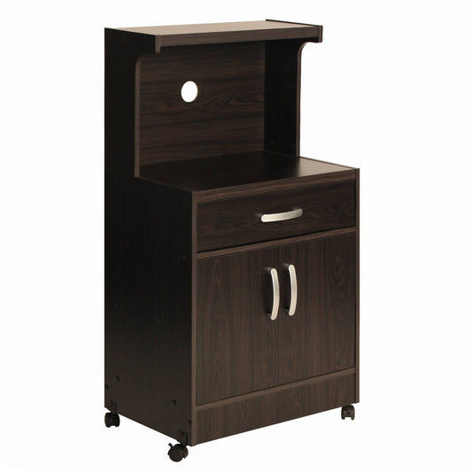 Home Products Shelby Kitchen Wooden Microwave Cart In Tobacco