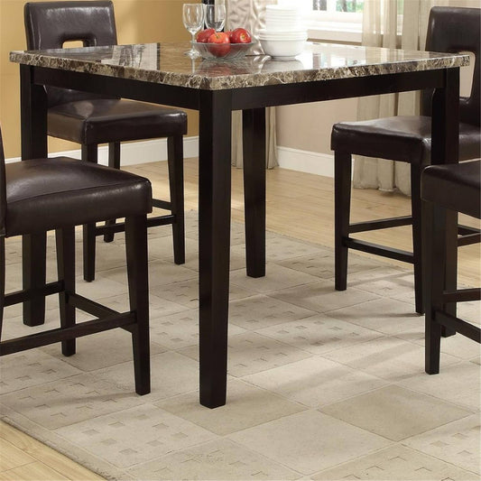 High Table Faux Marble Top Brown