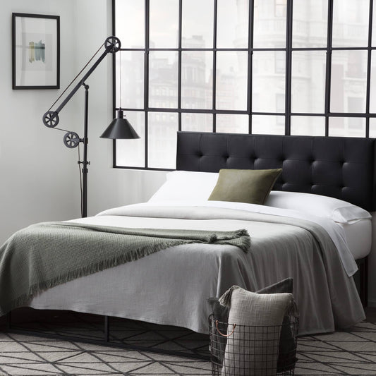 Home Hawthorne Faux Leather Headboard Twin/Twin Xl Black