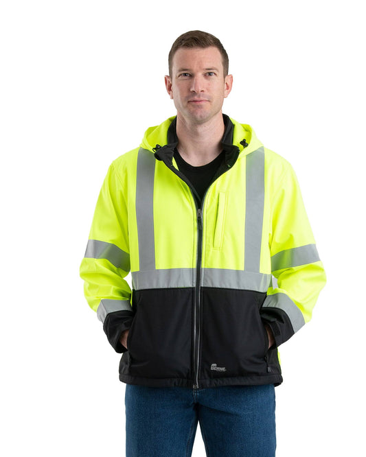 Hvjs206 Men's Hi-Vis Class 3 Hooded Softshell Jacket 3xl Yellow