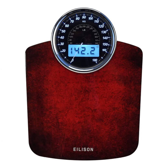 Highly Advance 2-In-1 Digital & Analog Weighing Scale For Body Weight-400lbs, 4 High Precison Gx Sensor Accurate, Thick Tempered Glass,