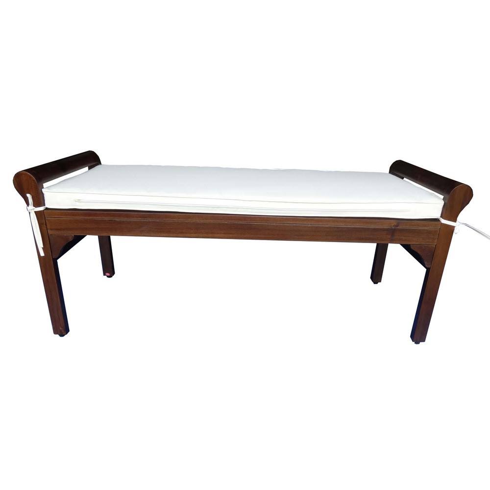 House Nelson Rich Mahogany Bench With Cushion