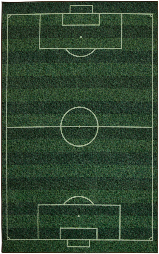 Home 3'4" X 5' Prismatic Soccer Field Area Rug In Green
