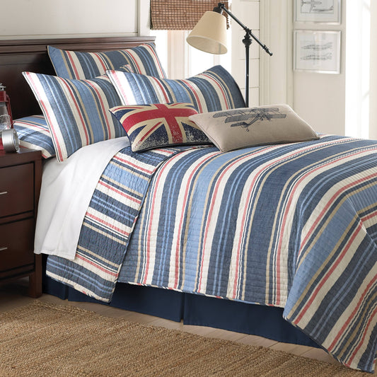 Home Oliver Full/Queen Quilt Set - Blue