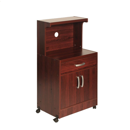 Home Products Shelby Kitchen Wooden Microwave Cart In Mahogany