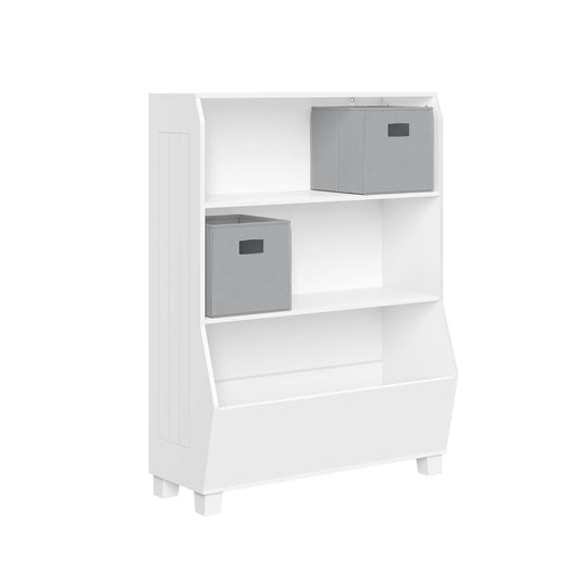 Home Kids 34 In. White Bookcase With Toy Organizer