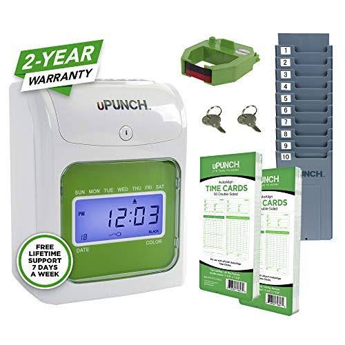 Hn1500 Electronic Non-Calculating Time Clock Bundle, Beige/Green