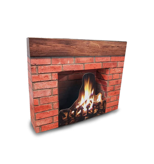 Holiday Fireplace 3d Cardboard Cutout