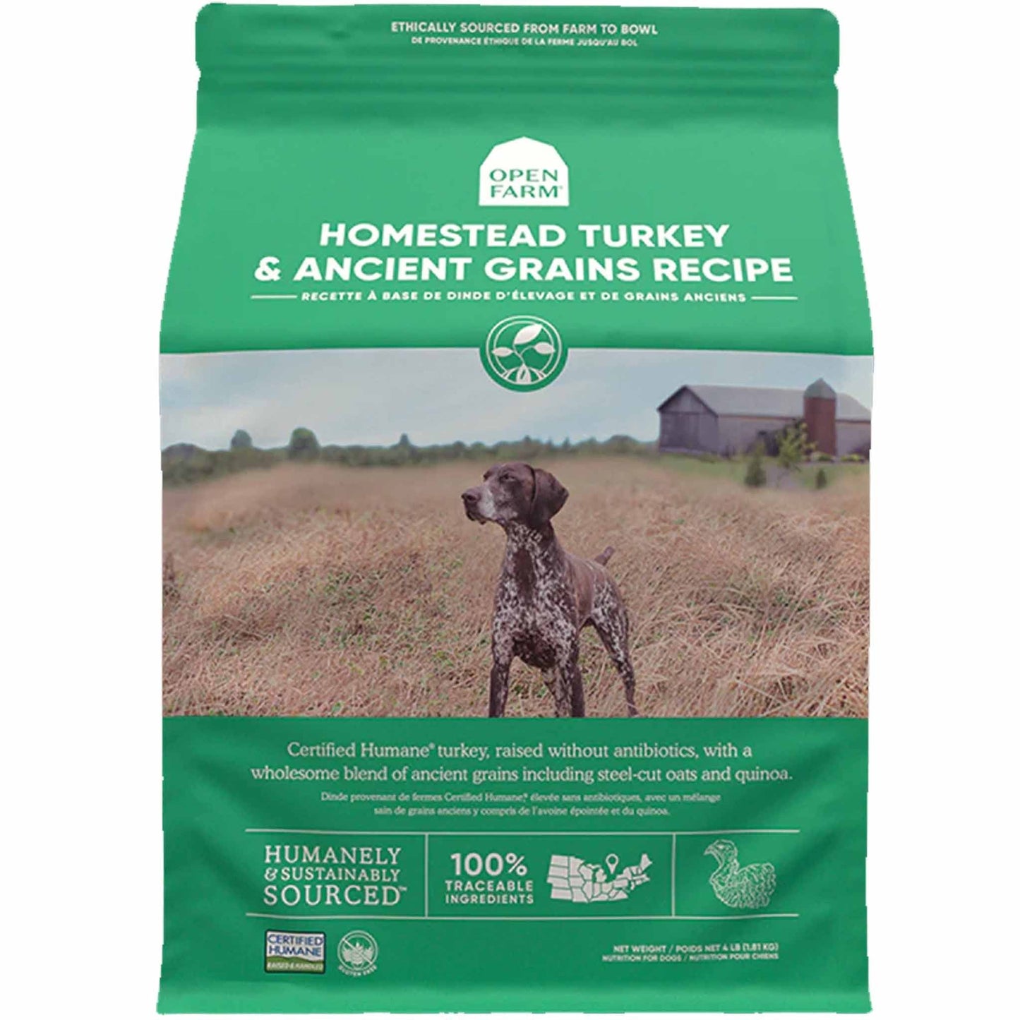 Homestead Turkey & Ancient Grains Dry Dog Food, 11lbs