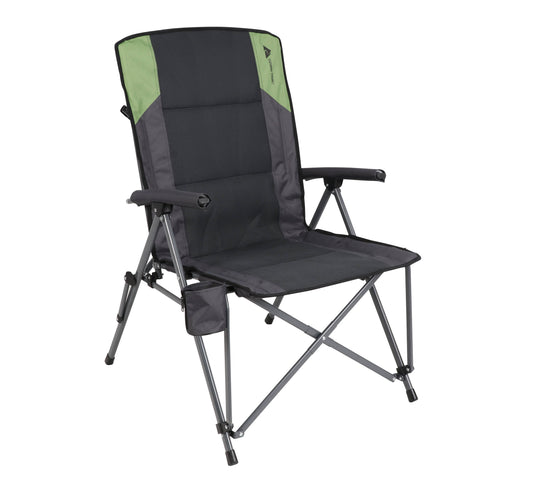 High Back Hard Arm Camping Chair, Gray