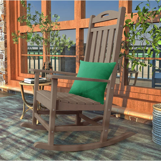 High-Eco Slate Grey Plastic Outdoor Rocking Chair