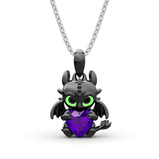Hug Me Show Your Heart Dragon Heart Cut Sterling Silver Necklace