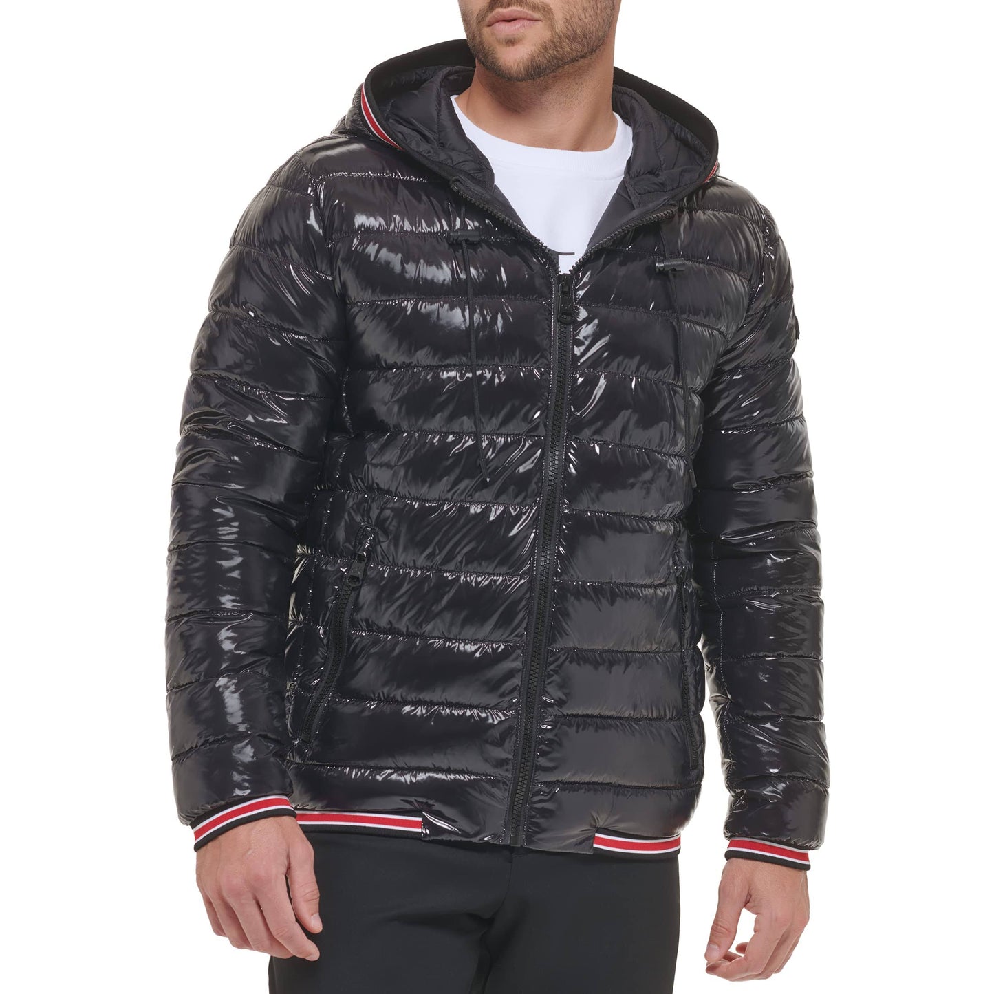 Hooded Shiny Puffer Jackets, Winter Coats For Men