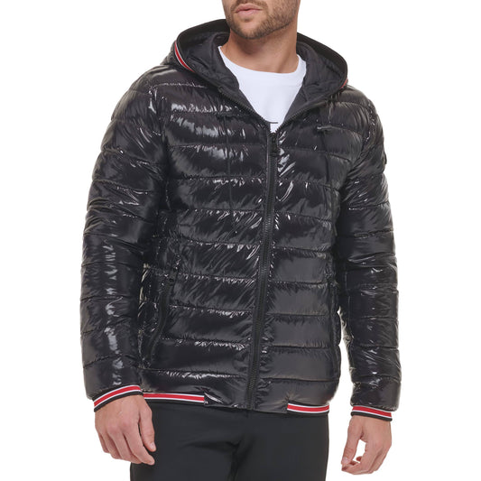 Hooded Shiny Puffer Jackets, Winter Coats For Men