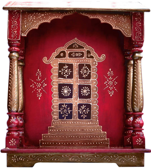 Hindu Religious Temple With Emboss Painting Of Temple Inside, A Auscipious, Religious Perfect For Home, Hand Made Handcrafted Temple