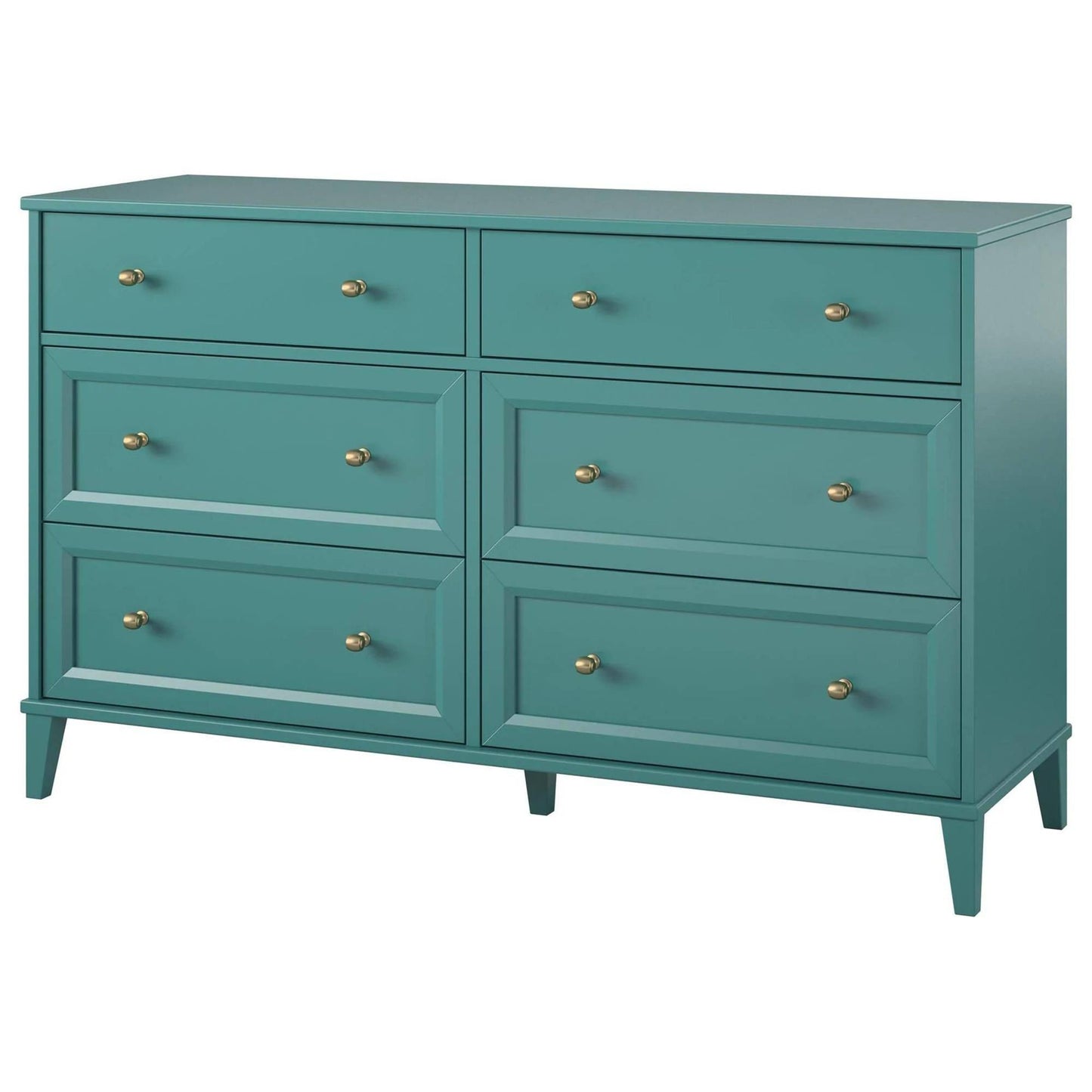 Home Monticello Wide 6 Drawer Dresser In Emerald Green
