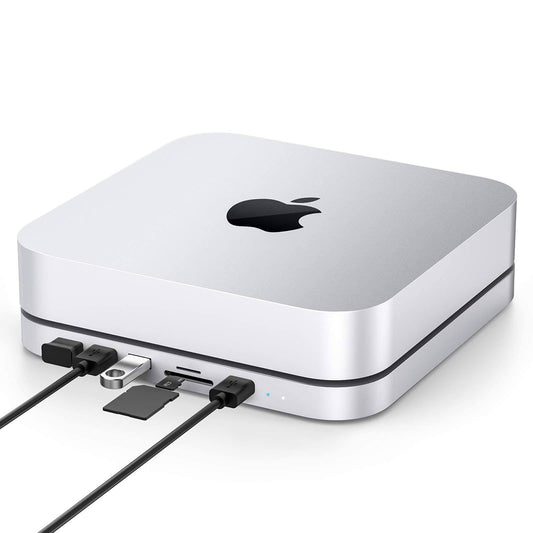Hub With Hard Drive Enclosure For Mac Mini M1, Type C Docking Station With Sata Ssd/Hdd Slot, Dual Usb 3.0/2.0 Port, Tf/Sd Card Readers,