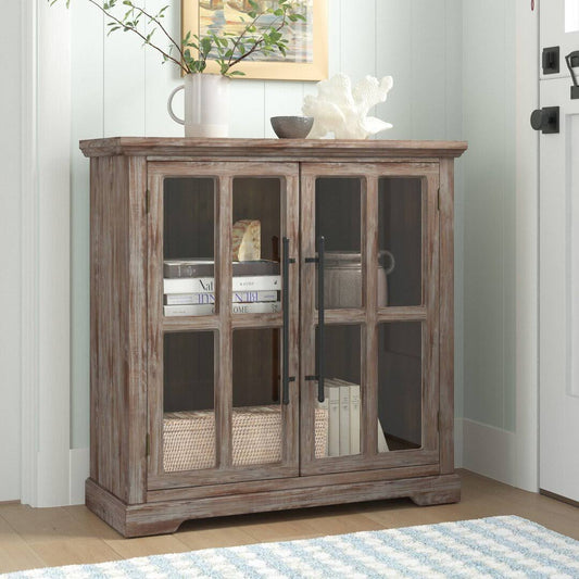 Home Co Bratton Heights Traditional Rectangular 2 Door Accent Cabinet, Brown