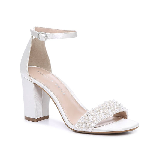 Hildie Sandal | Women's | Off White Pearl | Size 9.5 | Heels | Sandals | Ankle Strap | Block