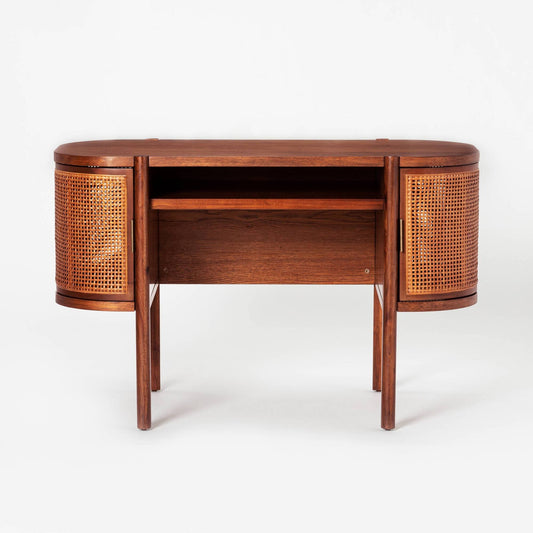 Hills Caned Desk Walnut - Designed With Studio Mcgee