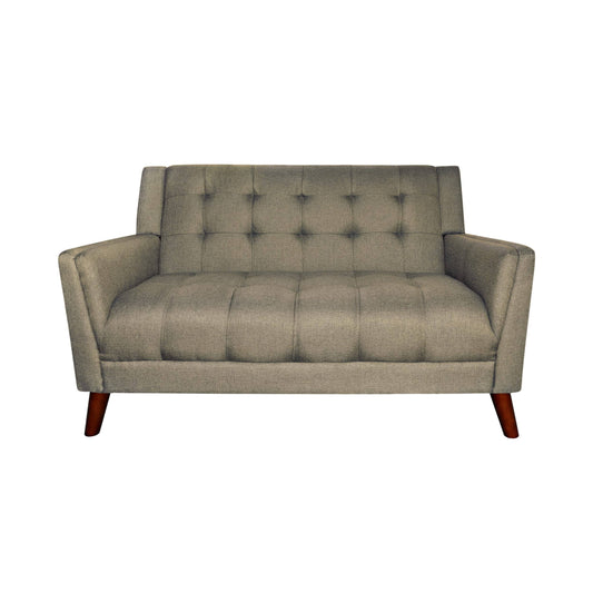 House Candace Mid Century Modern Loveseat In Mocha And Walnut